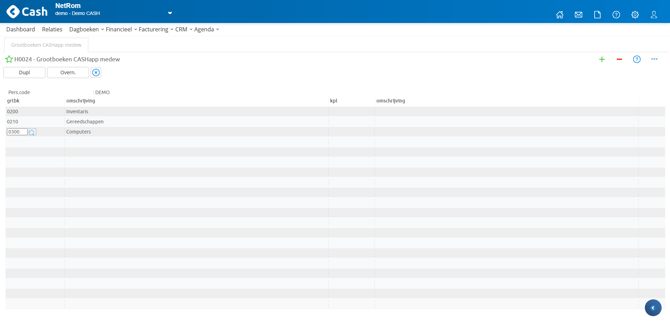 Instellen grootboekrekeningen medewerker